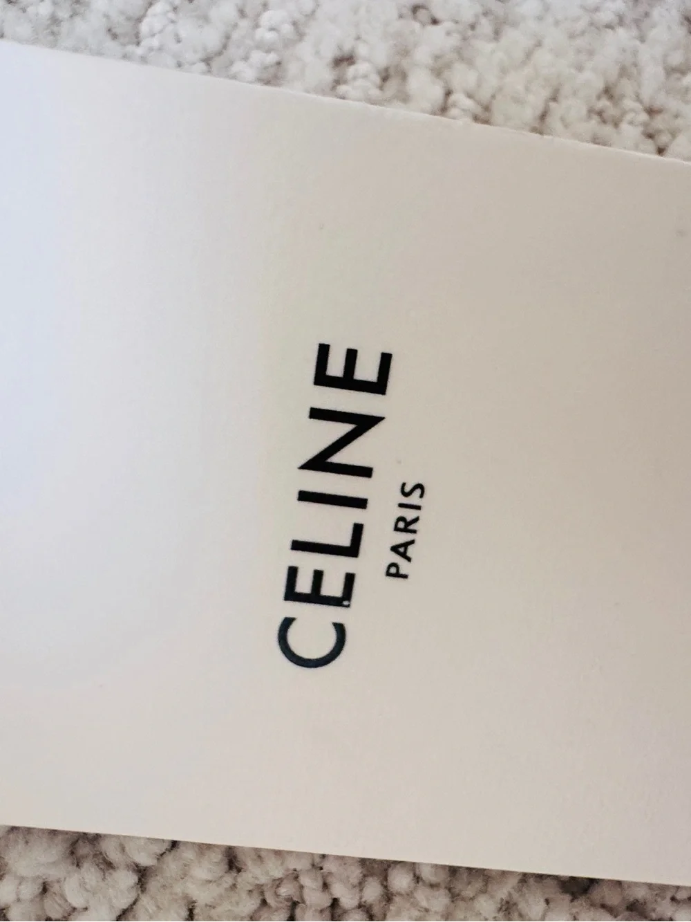 Celine Cream Ribbed Knit Beanie with Embroidered Logo